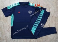 2021-2022 Arsenal Royal Blue Short-Sleeve Thailand Soccer Tracksuit-815