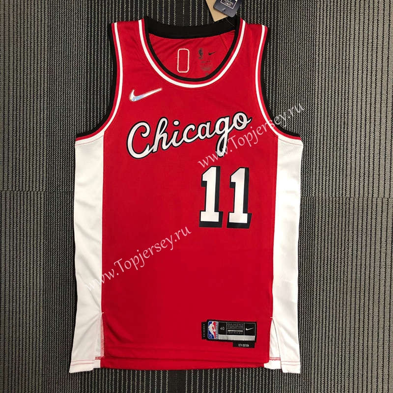 2022-2023 City Edition Chicago Bulls Red #11 NBA Jersey-311