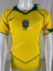 Retro Version 04-06 Brazil Home Yellow Thailand Soccer Jersey AAA-503