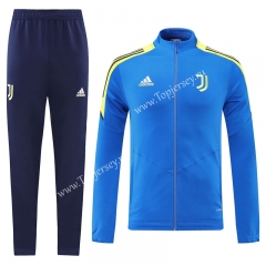 2021-2022 Juventus Camouflage Blue Thailand Training Soccer Jacket Uniform-LH