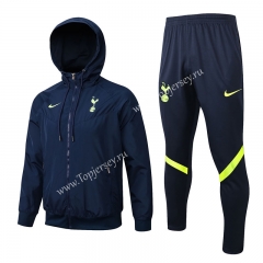 2021-2022 Tottenham Hotspur Royal Blue Trench Coats Uniform With Hat-815