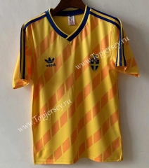 Retro Version 1998 Sweden Home Yellow Thailand Soccer Jersey AAA-709