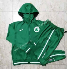 2021-2022 NBA Boston Celtics Green Jacket Uniform With Hat-815
