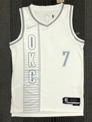 2022-2023 City Edition Oklahoma City Thunder White #7 NBA Jersey-311