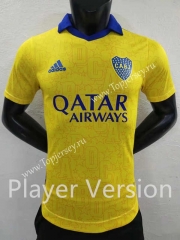Player Version 2022-2023 Boca Juniors Away Yellow Thailand Soccer Jersey AAA-9926
