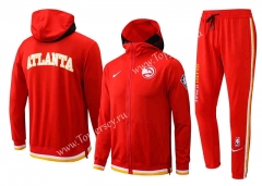 2021-2022 NBA Hawks Red Jacket Uniform With Hat-815