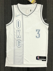 2022-2023 City Edition Oklahoma City Thunder White #3 NBA Jersey-311