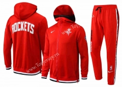 2021-2022 NBA Houston Rockets Red Jacket Uniform With Hat-815