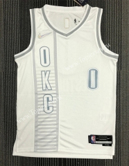 2022-2023 City Edition Oklahoma City Thunder White #0 NBA Jersey-311