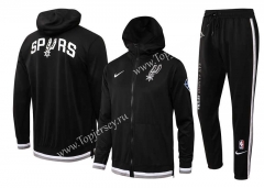2021-2022 NBA San Antonio Spurs Black Jacket  Uniform With Hat-815