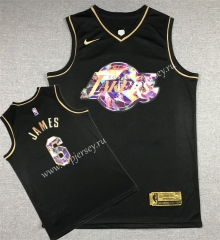 Diamond Edition Los Angeles Lakers Black&Gold #6 NBA Jersey