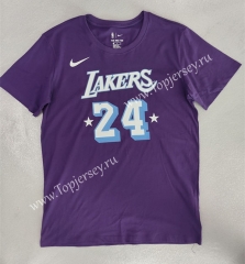 Los Angeles Lakers Purple #24 NBA Cotton T-shirt-LH