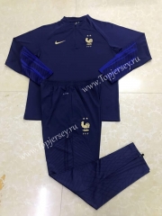 2022-2023 France Royal Blue Thailand Soccer Tracksuit-411