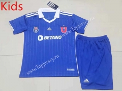 2022-2023 Universidad de Chile Home Blue Kids/Youth Soccer Uniform-507
