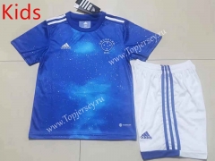 2022-2023 Cruzeiro EC Home Blue Kids/Youth Soccer Uniform-507