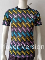 Player Version 2022-2023 Juventus FC Pink&Yellow&Blue Thailand Training Soccer Jersey AAA-807