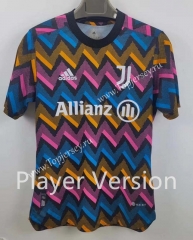 Player Version 2022-2023 Juventus FC Blue&Yellow Thailand Training Soccer Jersey AAA-6886