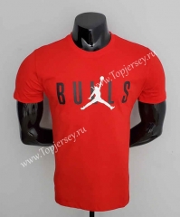 2022-2023 Jordan Chicago Bulls Red NBA Cotton T-shirt-CS