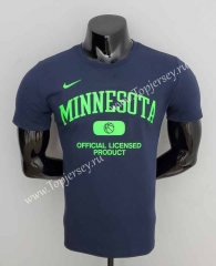 2022-2023 Minnesota Timberwolves Dark Blue NBA Cotton T-shirt-CS