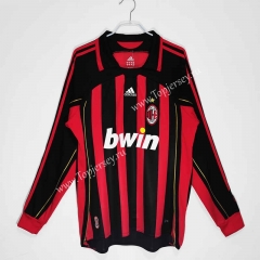 Retro Version 06-07 AC Milan Home Red&Black LS  Thailand Soccer Jersey AAA-C1046