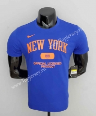 2022-2023 New York Knicks Blue NBA Cotton T-shirt-CS