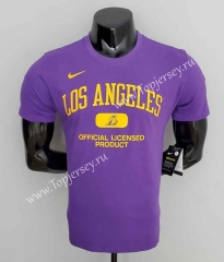 2022-2023 Los Angeles Lakers Purple NBA Cotton T-shirt-CS