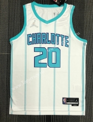 75th Anniversary Charlotte Hornets White #20 NBA Jersey-311