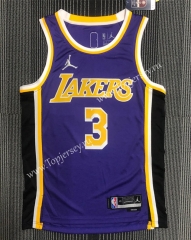 75th Anniversary Jordan Limited Edition Los Angeles Lakers Purple #3 NBA Jersey-311