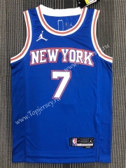 75th Anniversary Jordan Limited Edition New York Knicks Blue #7 NBA Jersey-311