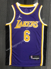 75th Anniversary Jordan Limited Edition Los Angeles Lakers Purple #6 NBA Jersey-311
