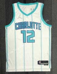 75th Anniversary Charlotte Hornets White #12 NBA Jersey-311