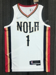 2022-2023 City Edition New Orleans Pelicans White #1 NBA Jersey-311