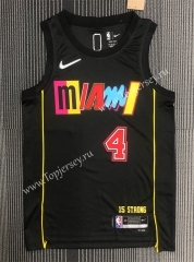 2022-2023 City Edition Miami Heat Black #4 NBA Jersey-311