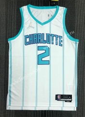 75th Anniversary Charlotte Hornets White #2 NBA Jersey-311