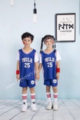 Philadelphia 76ers Blue #25 Kids/Youth NBA Uniform-SN