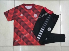 2022-2023 Bayern München Red&Black Short-sleeved Thailand Soccer Tracksuit-815