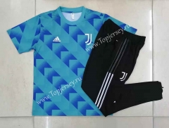 2022-2023 Juventus Blue Short-sleeved Thailand Soccer Tracksuit-815