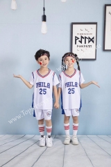 Philadelphia 76ers White #25 Kids/Youth NBA Uniform-SN