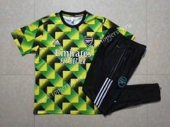2022-2023 Arsenal Yellow&Green Short-Sleeve Thailand Soccer Tracksuit-815