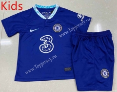 2022-2023 Chelsea Home Blue Kid/Youth Soccer Uniform-4952
