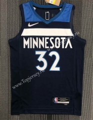 75th Anniversary Minnesota Timberwolves Royal Blue #32 NBA Jersey-311