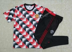 2022-2023 Manchester United Red&Black Short-sleeve Thailand Soccer Tracksuit-815