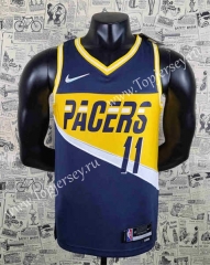 75th Anniversary Indiana Pacers Dark Blue #11 NBA Jersey-SN