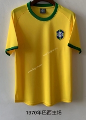 Retro Version 1970 Brazil Home Yellow Thailand Soccer Jersey AAA-9171
