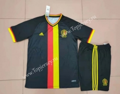 2022-2023 Belgium Away Black Soccer Uniform-718