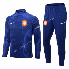 2022-2023 Netherlands Camouflage Blue Thailand Soccer Tracksuit-411