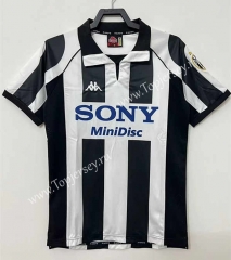 Retro Version 97-99 Juventus Home Black&White Thailand Soccer Jersey AAA-811