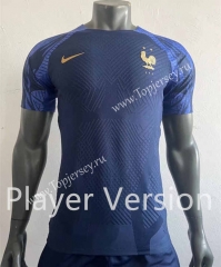 Player Version 2022-2023 France Home Blue Thailand Soccer Training Jersey-518