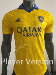 Player Version 2022-2023 Boca Juniors 2nd Away Yellow Thailand Soccer Jersey AAA-518
