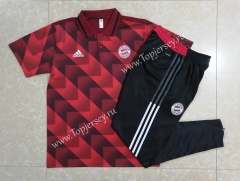 2022-2023 Bayern München Red&Black Thailand Polo Uniform-815